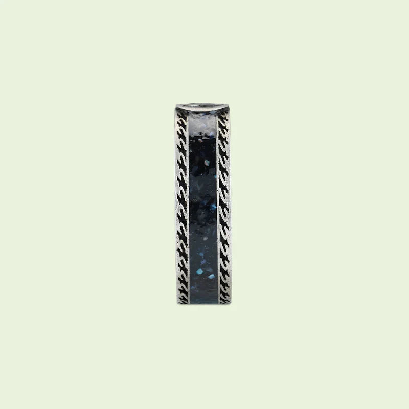 Double Gucci Interlocking Gucci Black Enamel Ring