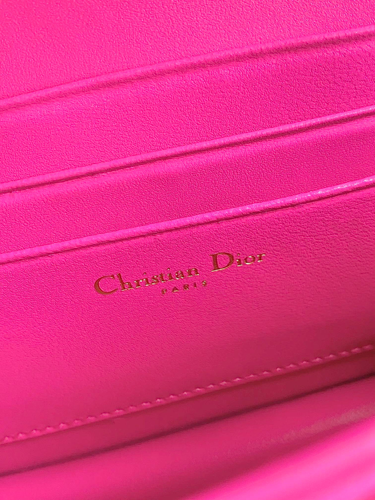 DIOR MICRO LADY 12 BAG IN HOT PINK LAMBSKIN