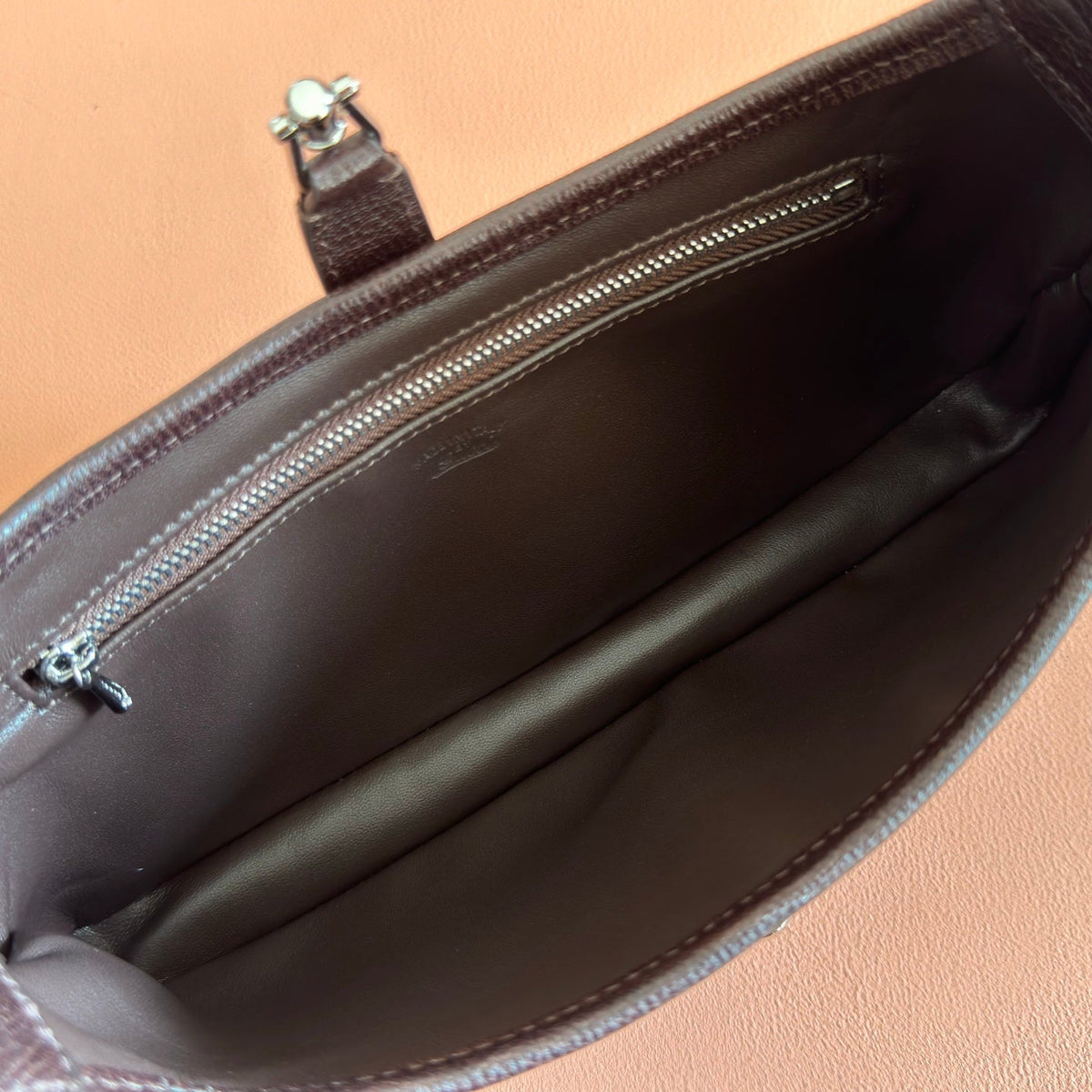 GUCCI 26S JACKIE SLIM SHOULDER BAG 27 IN DARK BROWN CALFSKIN