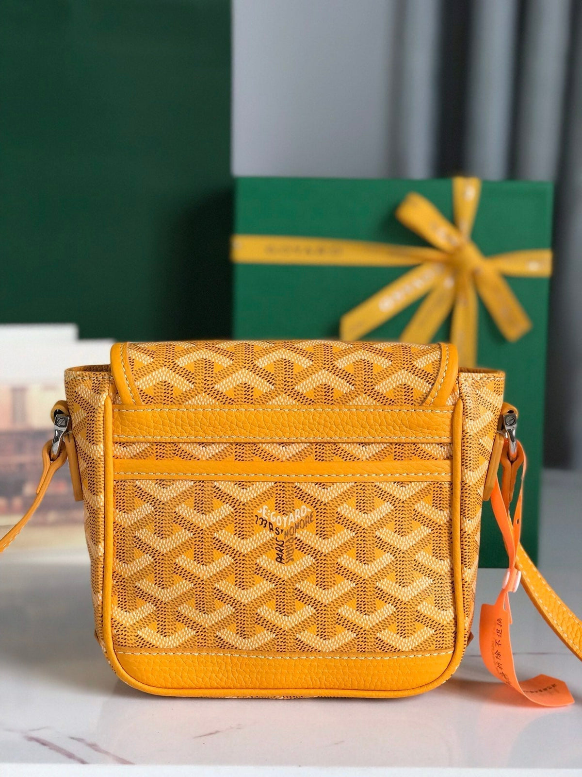 GRAND BLEU 16 IN YELLOW GOYARDINE CANVAS AND LAMBSKIN