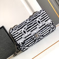 CHANEL 25S FLAP BAG 25 CM IN WHITE MIX BLACK SEQUINS