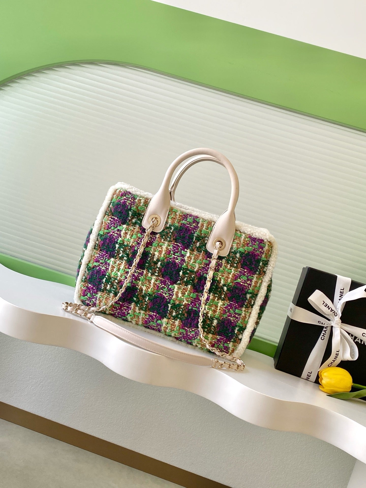 CHANEL 25S SHOPPING BAG 34 IN MULTICOLOR TWEED