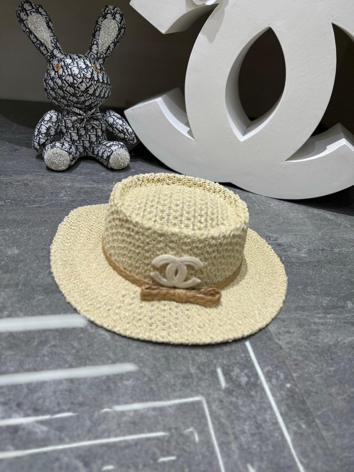 Chanel Handmade Woven Concave Crown Flat Cap